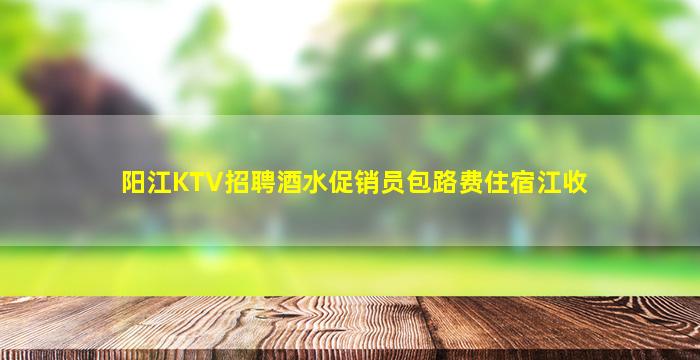 阳江KTV招聘酒水促销员包路费住宿江收